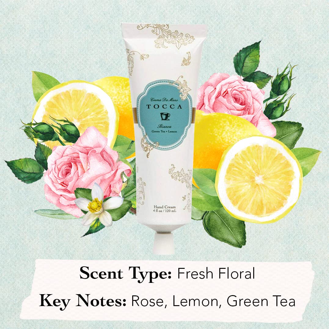 Tocca Crema de Mano, Cleopatra Hand Cream, 4 oz - Grapefruit, Jasmine, Vanilla Musk - Moisturizing, Quick Absorbing
