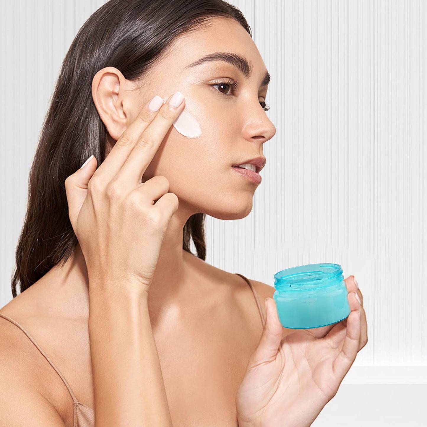 Cosywell Travel Containers for Toiletries Leak Proof Small Travel Containers with Lids 1 Oz 4 Pack Plastic Travel Jars for Creams TSA Approved Travel bottles for Lotion Makeup Cosmetics (Blue)