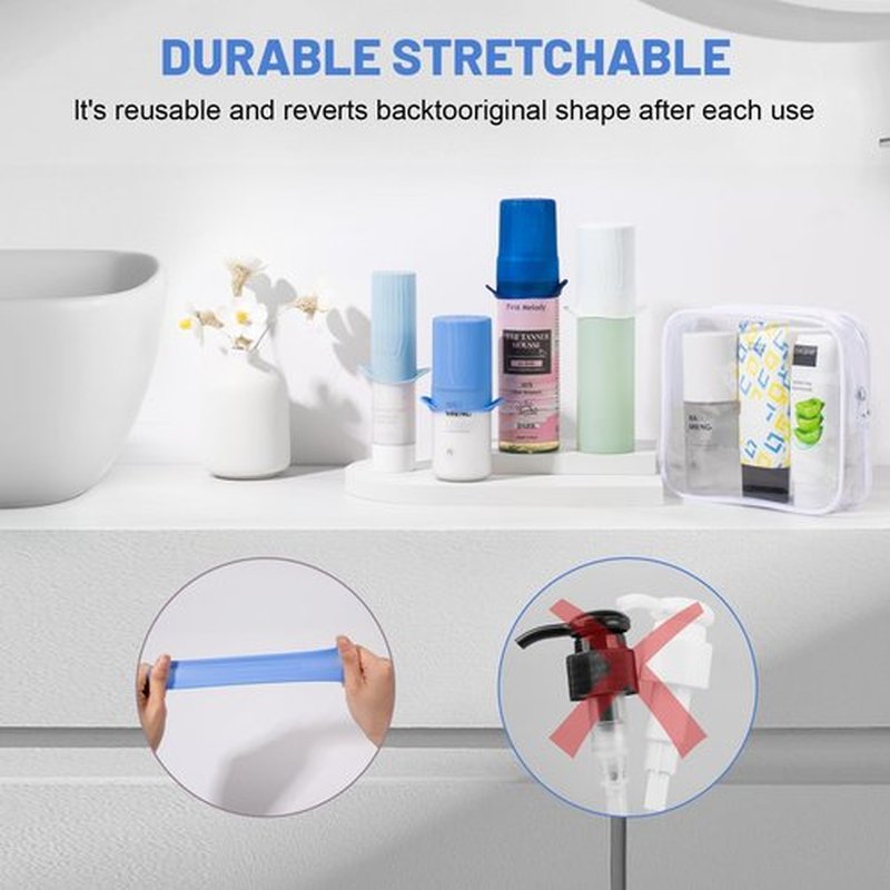 Mrsdry Travel Bottle Covers, Leakproof Elastic lids for Travel, Luggage Travel Accessories, Travel Size Toiletries Bottle Leaking lock, Prevent cosmetic leakage, Travel Essentials with Toiletry Bag
