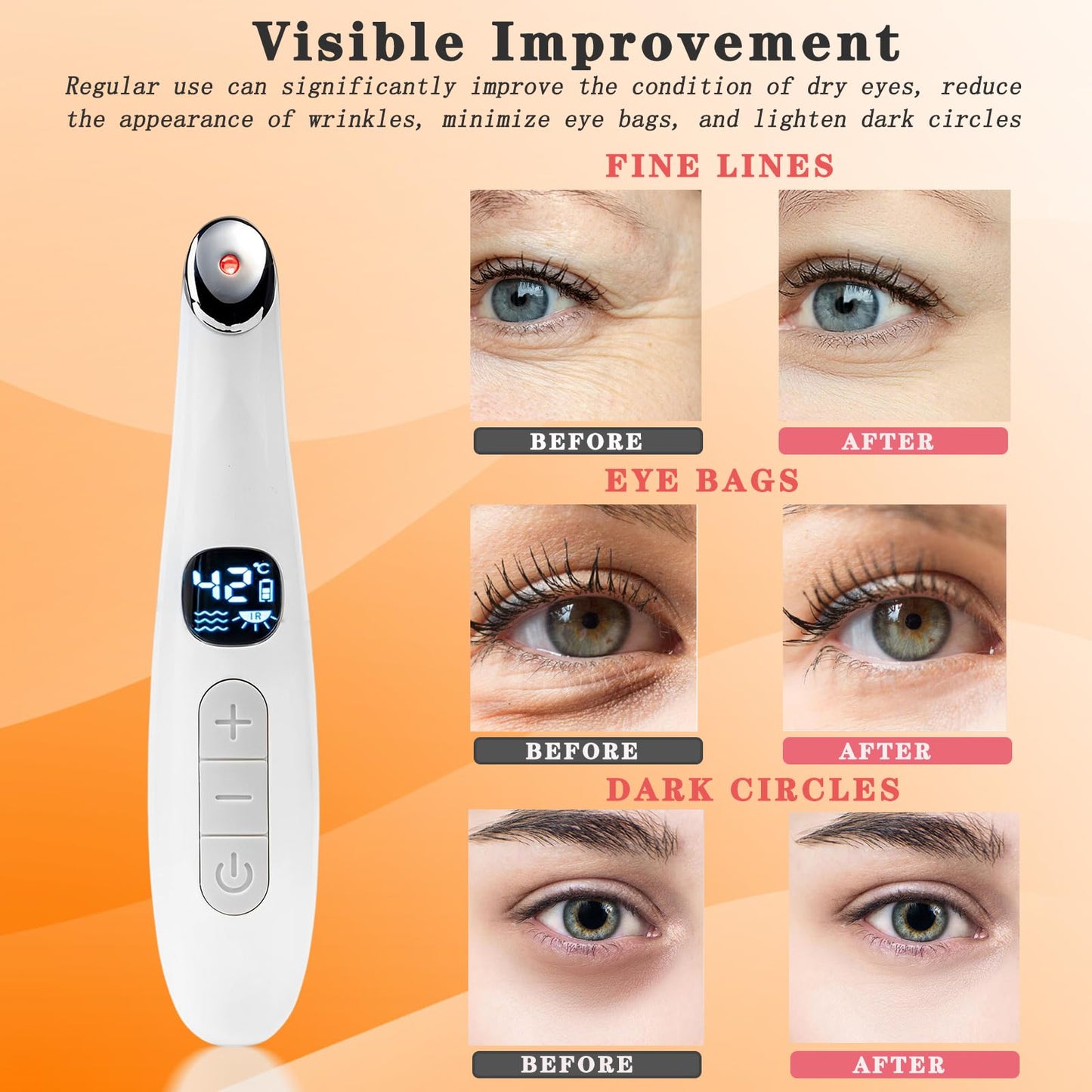 Vowleike Heated Eye Wand, Pure White