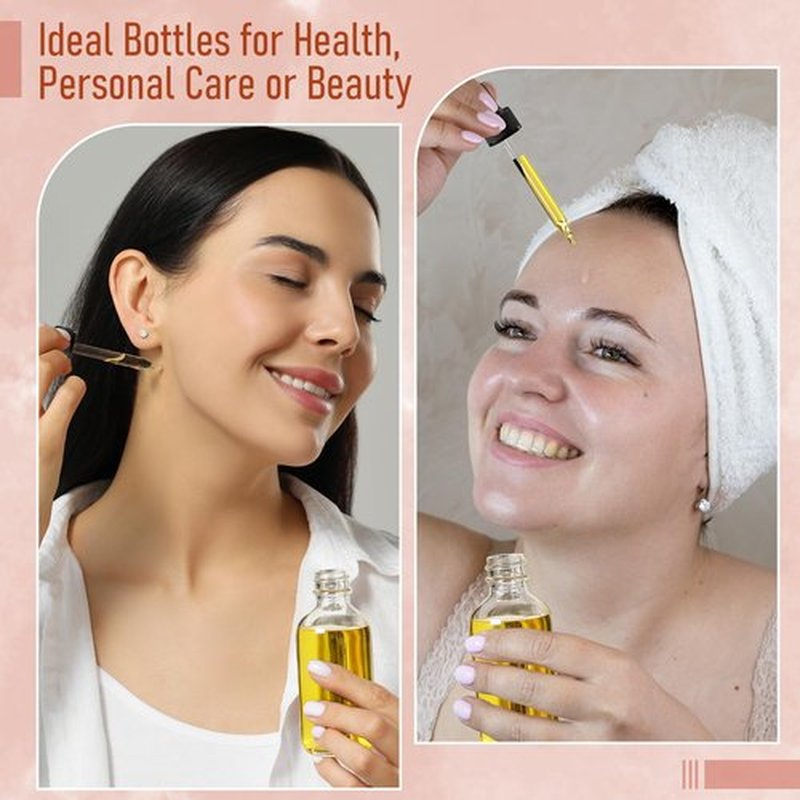 AOZITA 4 Pack, 4oz Clear Glass Dropper Bottles with 1 Funnel & 4 Lables - 120ml Tincture Bottles with Eye Droppers - Leakproof Essential Oils Bottles for Health, Personal Care & Beauty