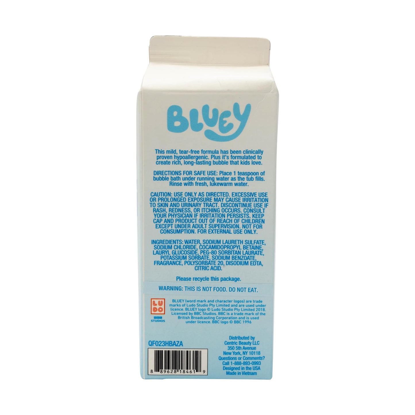 Bluey Bubble Bath for Toddlers and Kids 3+, Fresh Berry Scent, Tear Free | Dye, Paraben, Phthalate-Free | Hypoallergenic | 24 oz/ 710 ml