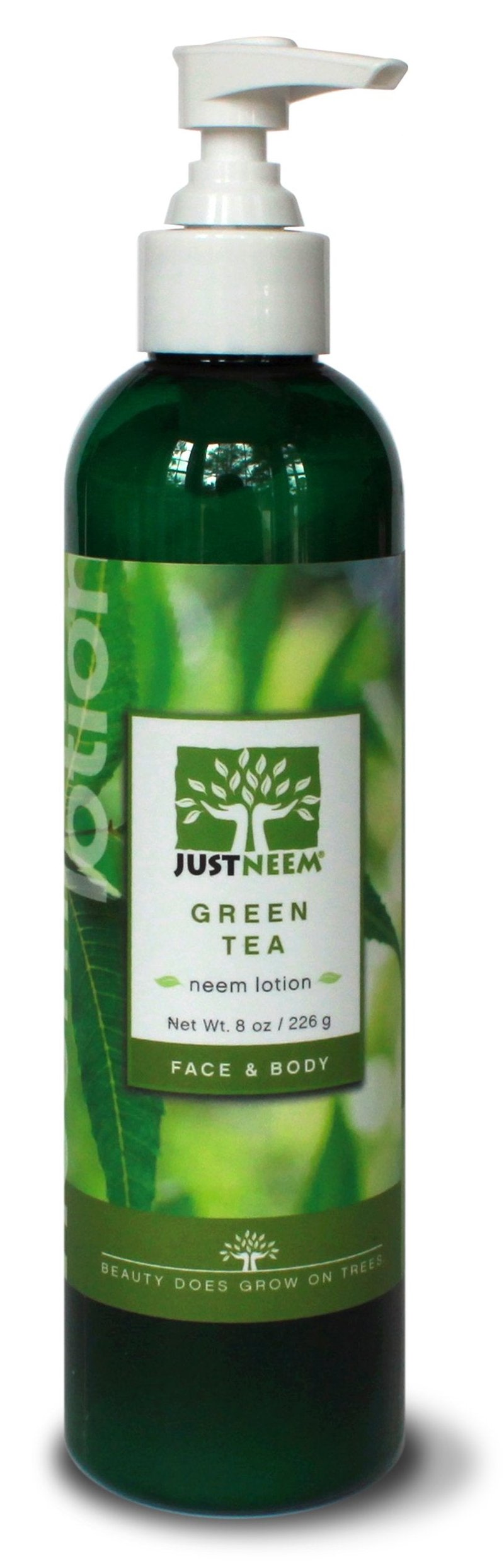 justneem Lotion, Green Tea, Instant and Lasting Relief for Severely Dry, Cracked, Itchy or Irritated Skin. For Eczema, Psoriasis, Rosacea, and More. Face and Body - 8 oz