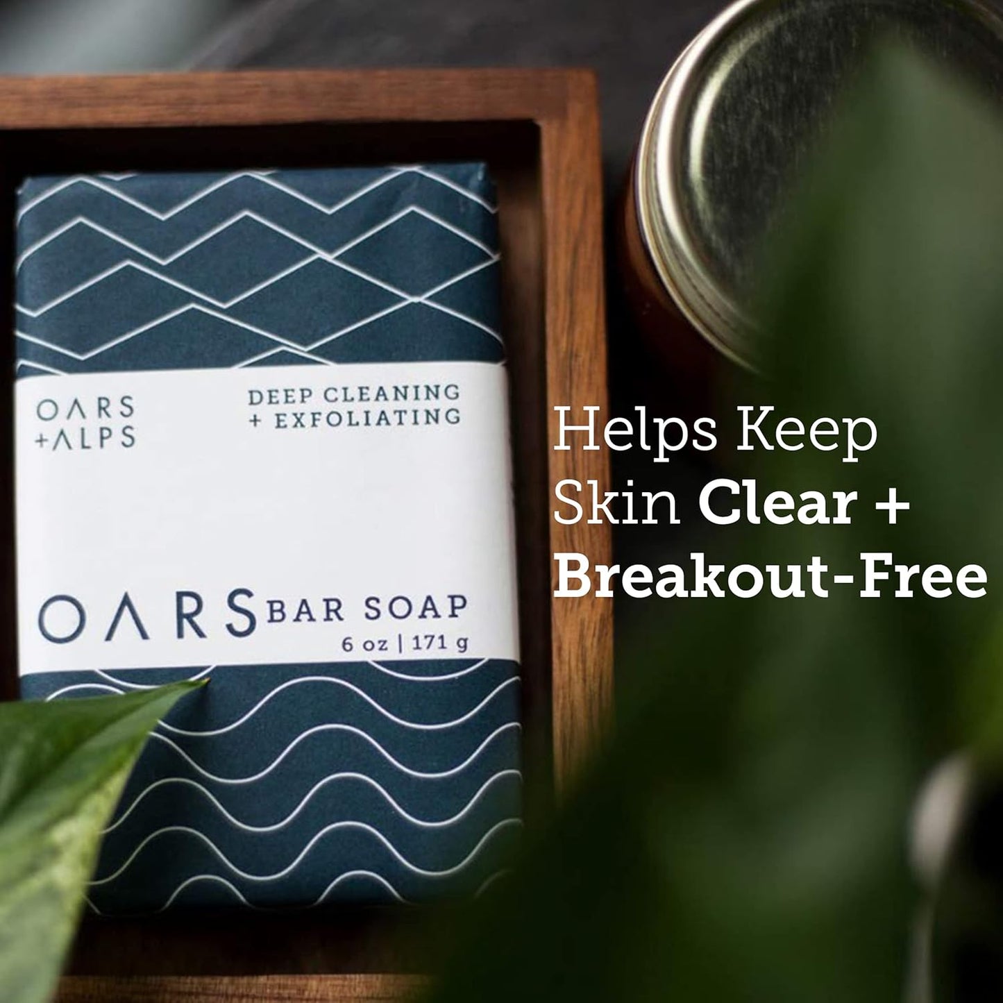 Oars + Alps Blue Charcoal Exfoliating Men's Bar Soap, Dermatologist Tested and Made with Clean Ingredients, Travel Size, 3 Pack, 6 Oz Each