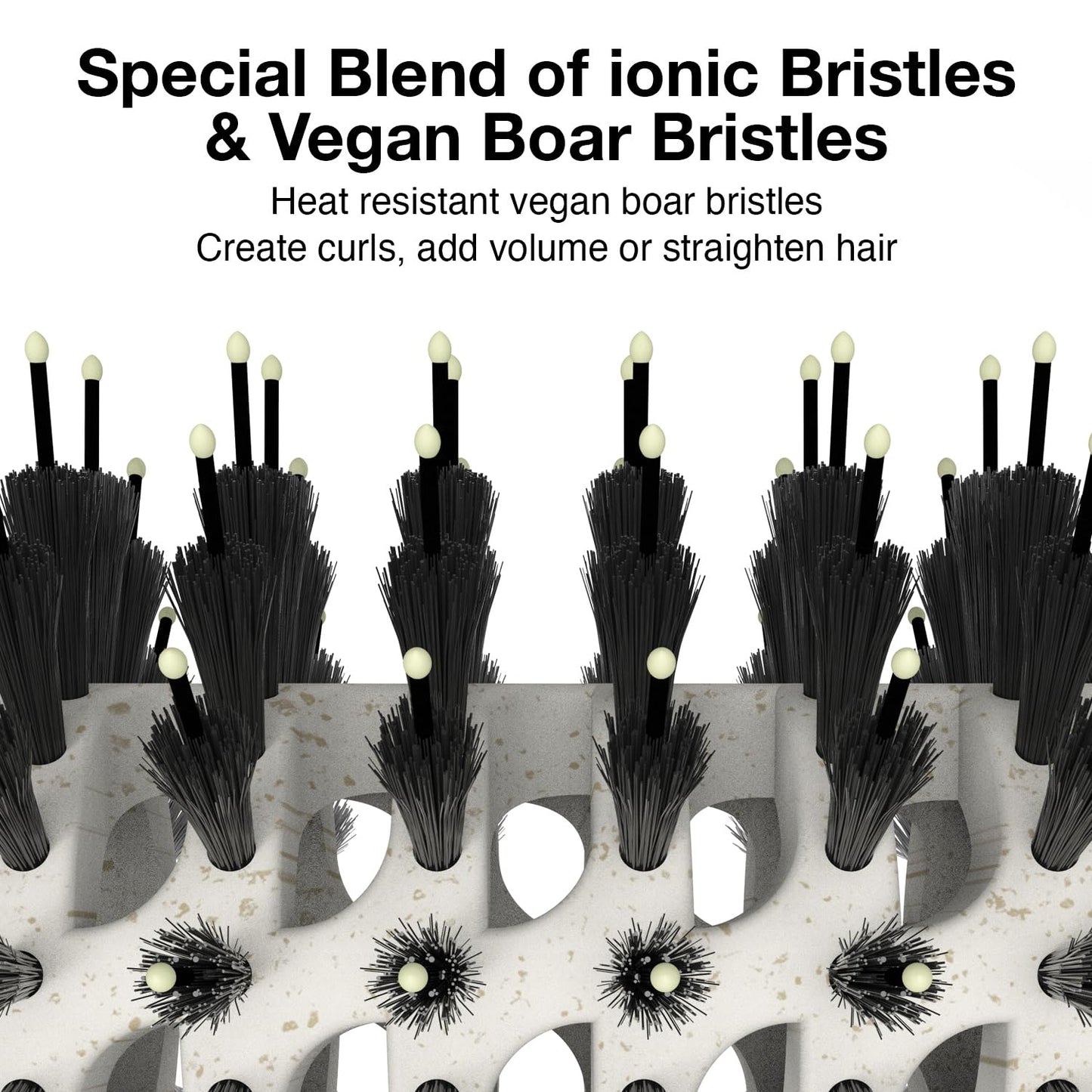 Olivia Garden NewCycle Round Vegan Boar and Ionic bristles Vented Hair Brush and made from 100% recycled material (except bristles)