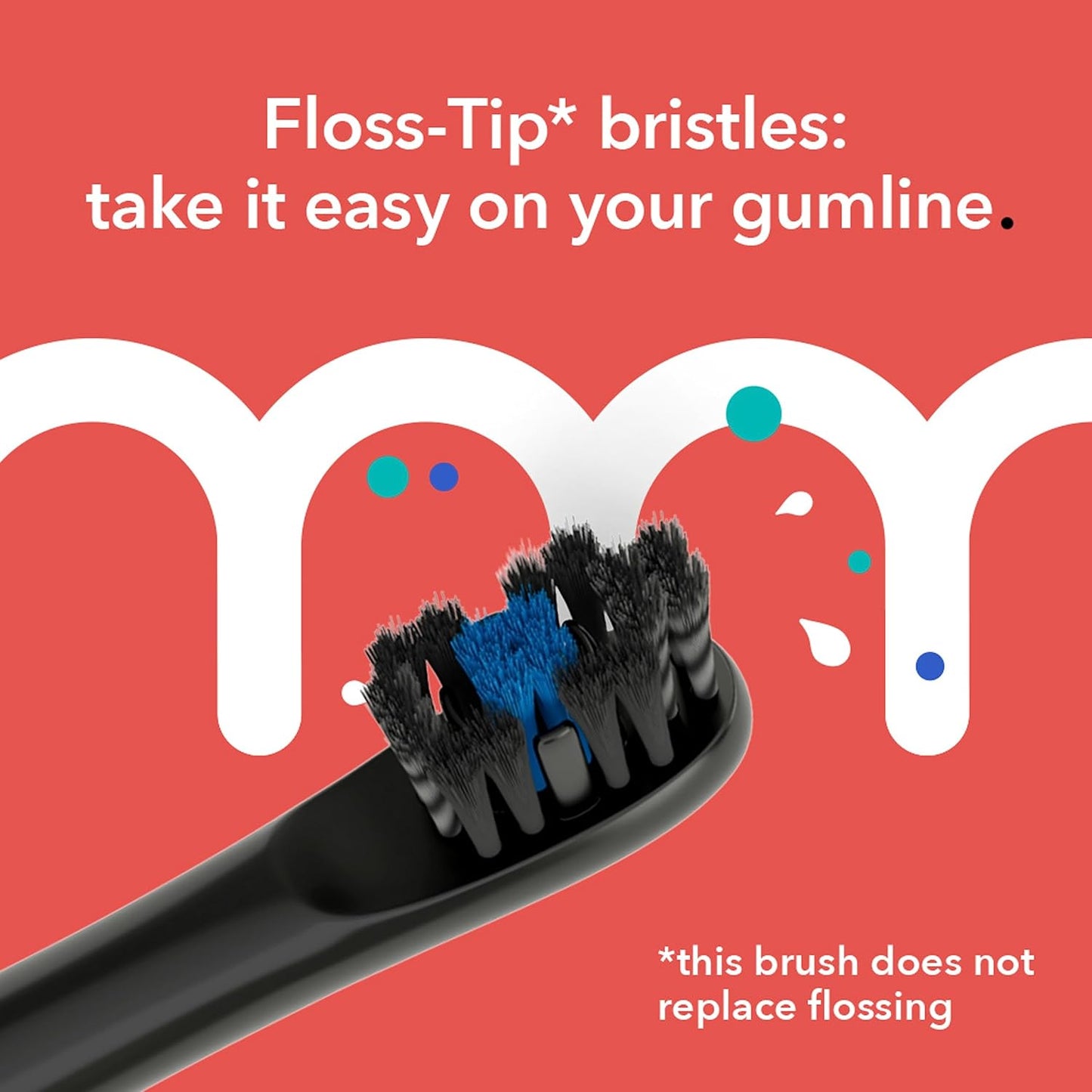 Colgate Hum Connected Smart Electric Toothbrush Refill Head, Black, 2 Pack