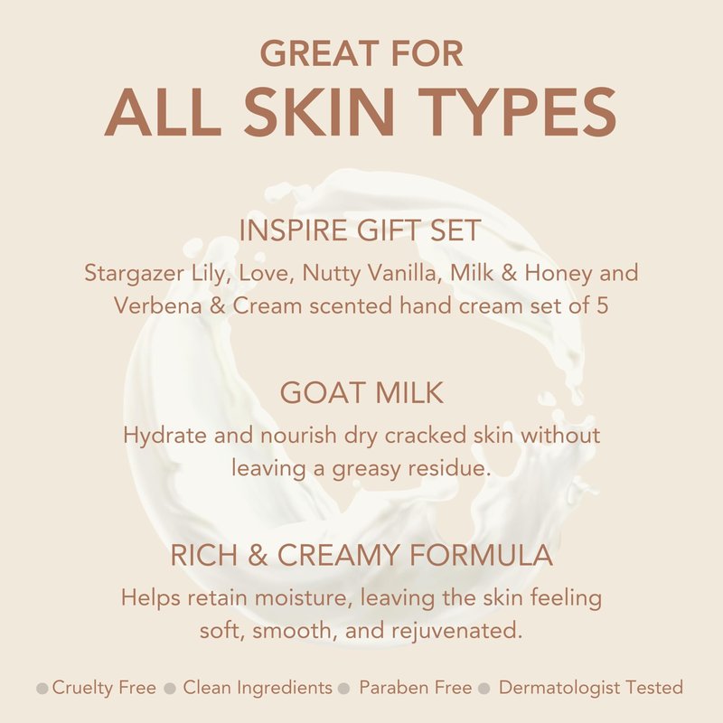 Dionis Goat Milk Skincare Hand Cream Gift Sets - Assorted Scented Travel Size Hand Creams In a Gift Box - Mini Hand Lotion Self Care Gifts for Women, Cruelty Free Lotion For Dry Skin, Inspire 2024