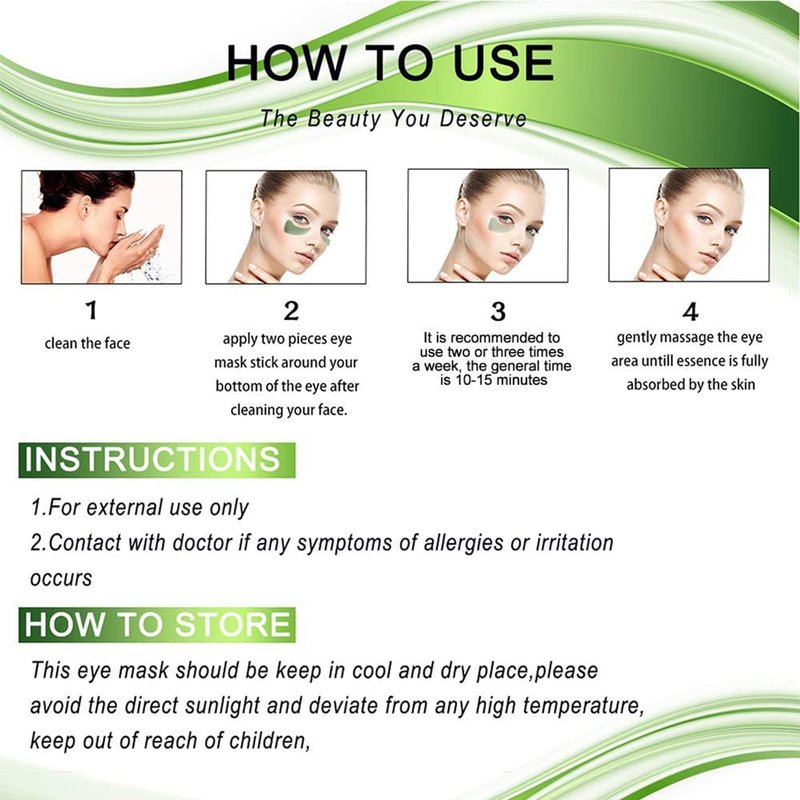 Felico Under Eye Mask Patches, 30 Pairs Collagen Hydrating Moisturizing Smoothing Gel Pads for Puffy Eyes Bags,Dark Circles,Puffiness,Fine Lines,Wrinkles,Anti-Aging Avocado