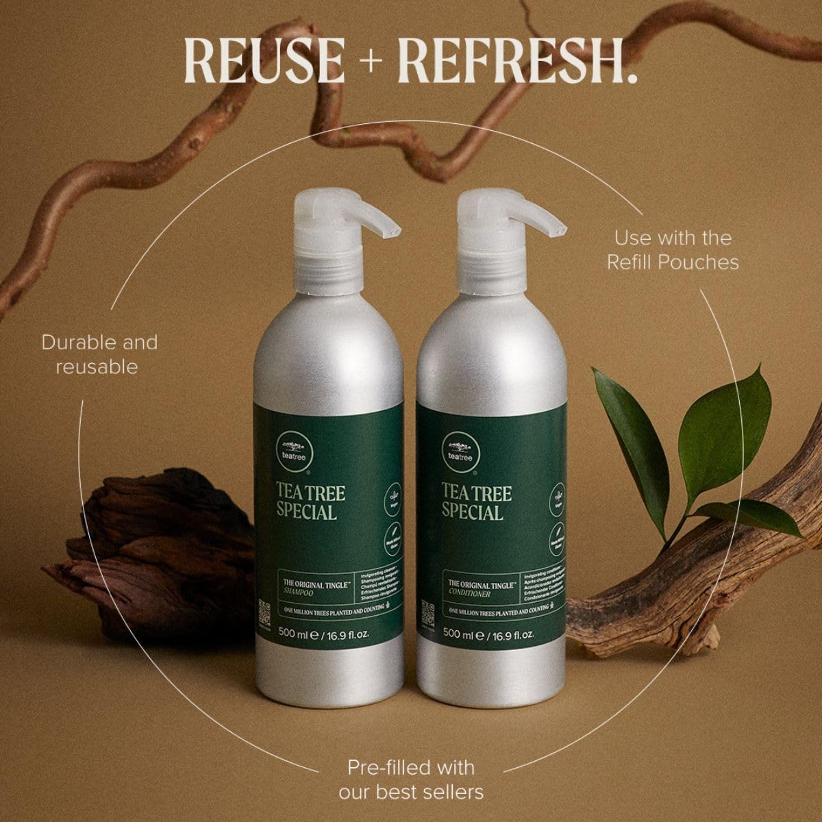 Tea Tree Special Conditioner Aluminum Bottle, Detangles, Smooths + Softens, For All Hair Types, 16.9 oz
