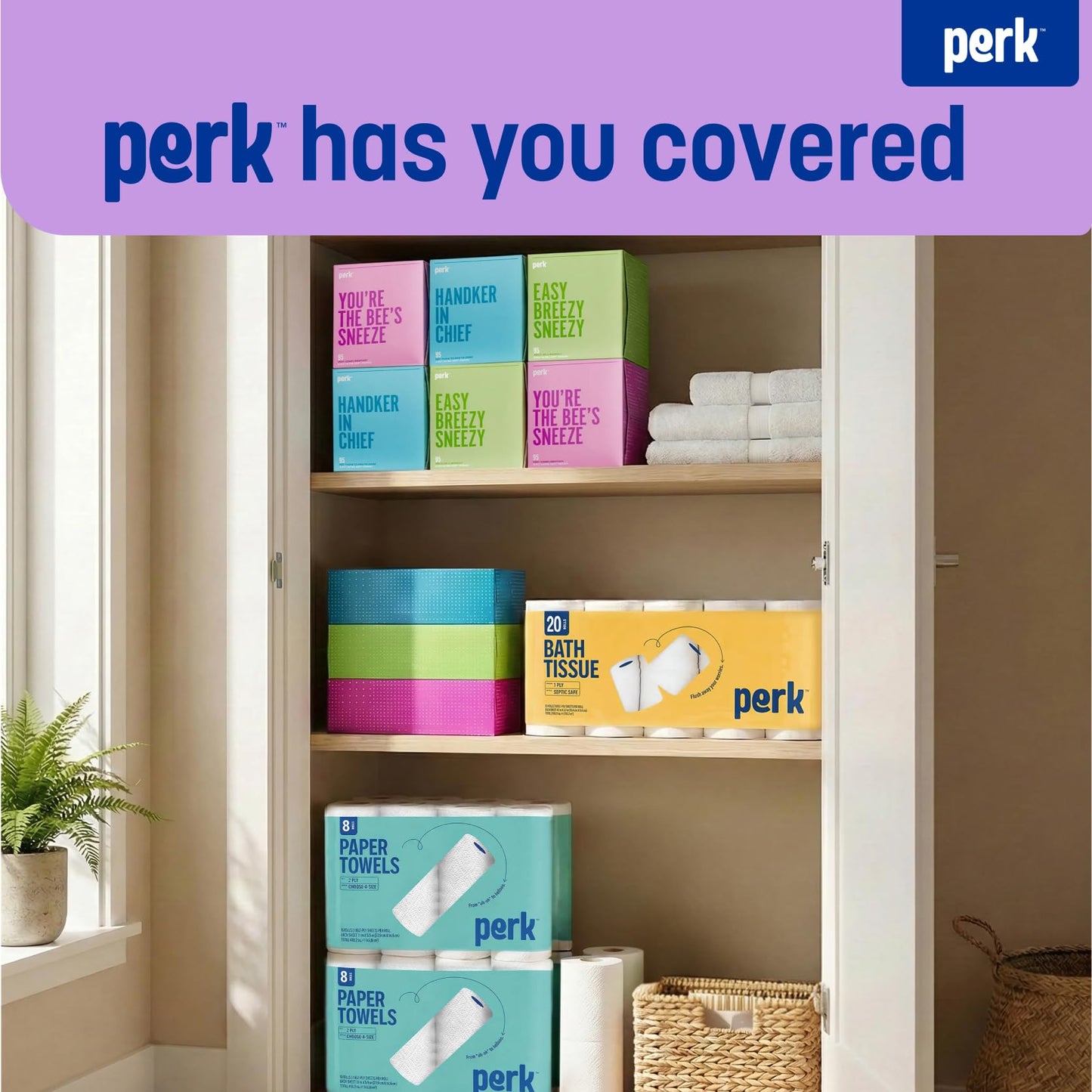 Staples Perk Ultra Soft Tissue, 2-Ply, 95 Sheets/Box, 6 Boxes/Pack (PK57779)
