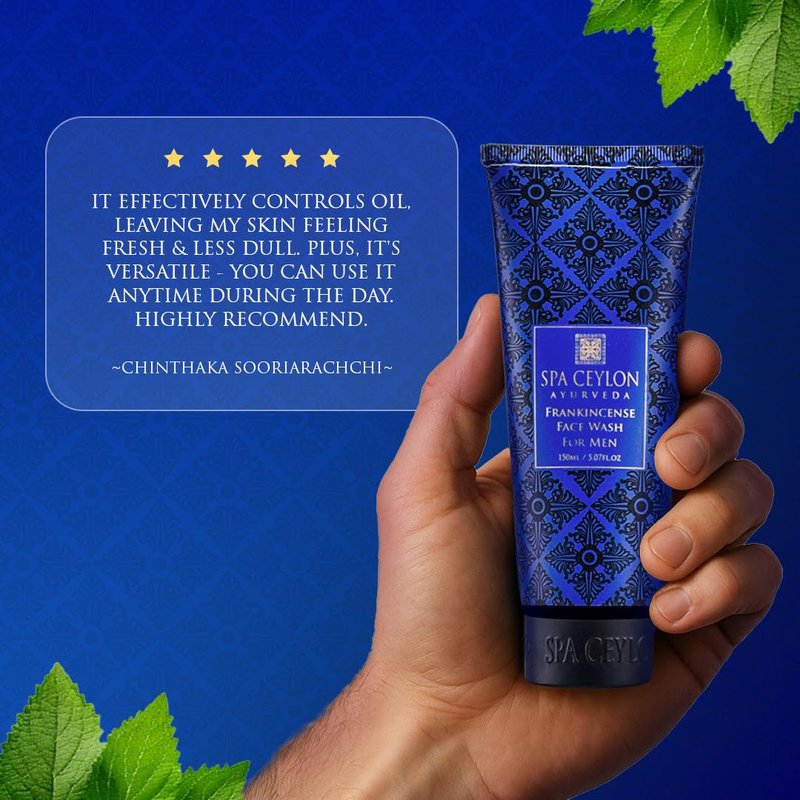 SPA CEYLON Frankincense Face Wash For Men | Foam Face wash | Facial Cleanser | Exfoliating Face Wash and Cleanser