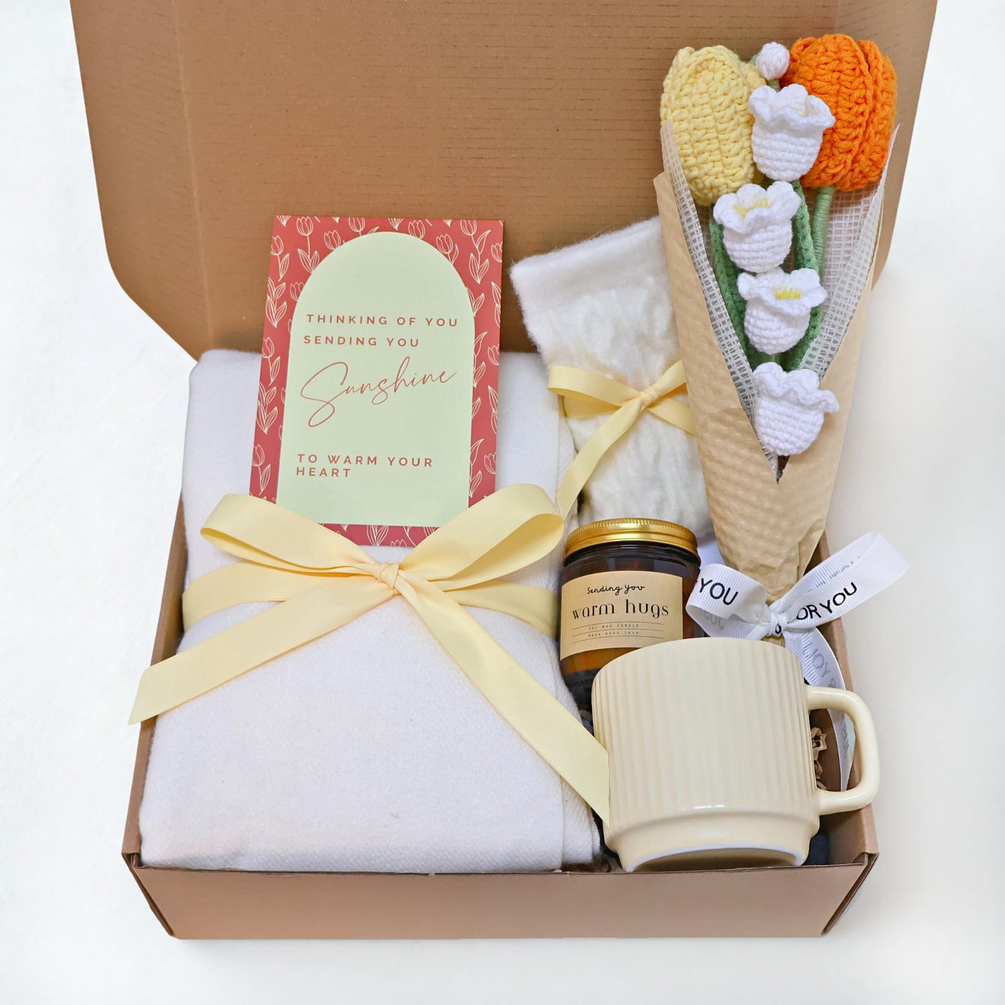 felinlova Get Well Gift Basket for Women - Surgery Recovery Care Package with Comfort Items, Sympathy Gift for Cancer Patients & Loss of Loved One