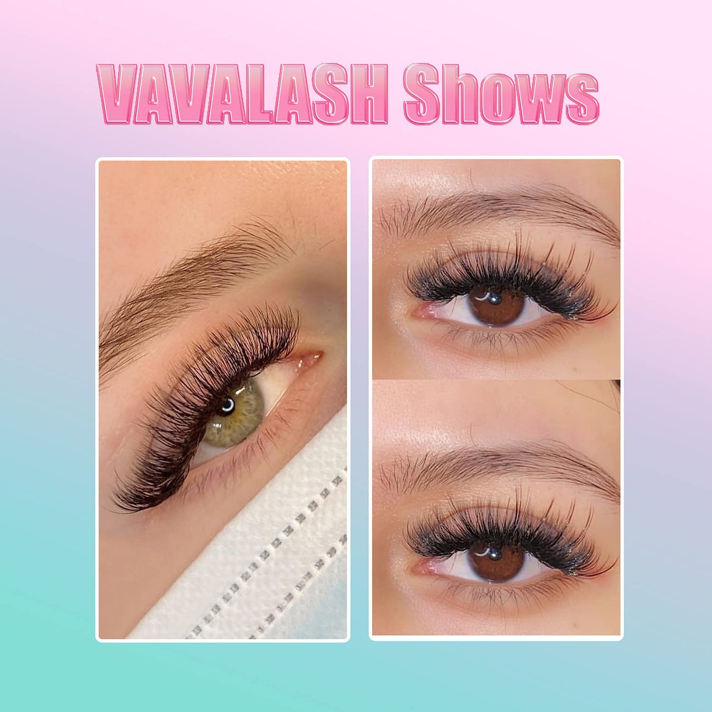 VAVALASH Premade Fans Eyelash Extensions 320 Fans 10D 14D 16D 20D 0.03 0.05 0.07 Thickness C/D Curl Middle Stem Heat Bonded Premade Fans Russian Volume Lash Extensions (320 Fans-14D-0.03-C-8-15mm)