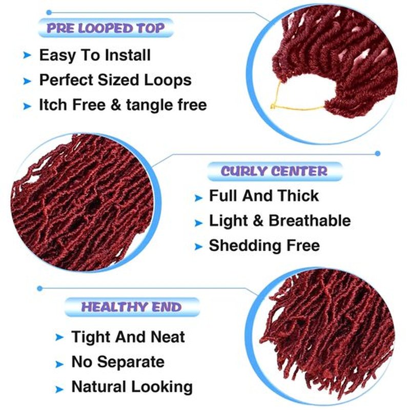 Faux Locs Crochet Hair 24 Inch 6 Packs Soft Locs Crochet Hair for Black Women New Crochet Braids Locs for Butterfly Locs Pre Looped Curly Wavy Braiding Hair Extensions (BUG, 24 Inch)