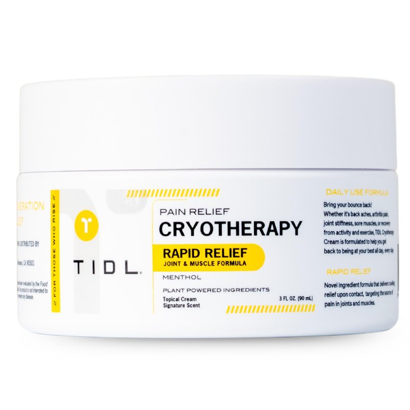TIDL Cryotherapy Pain Relief Cream, 3 Oz, Targeted Neck Pain, Joint & Muscle Pain Relief with Organic, Plant-Based Menthol, Instant Cooling for Sport & Post Workout Full Body Recovery