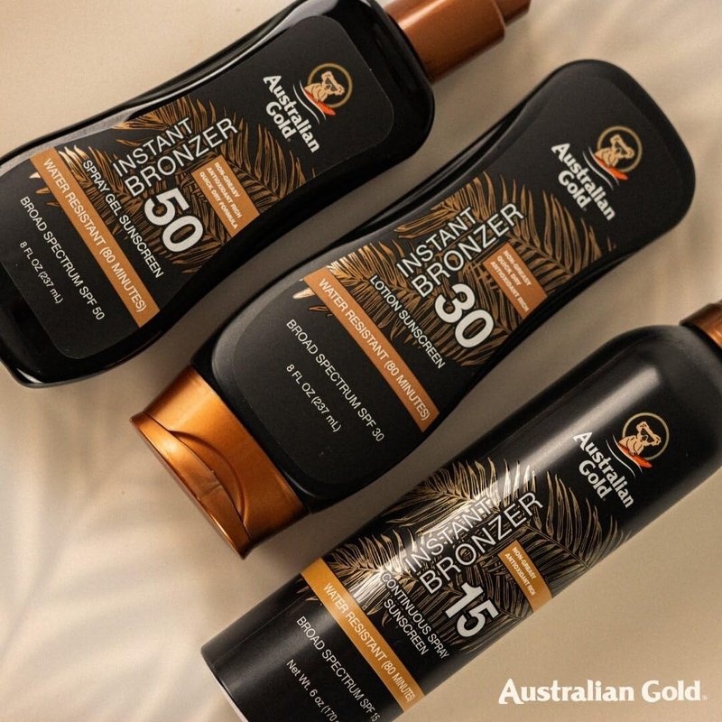 Australian Gold Spray Gel Sunscreen with Instant Bronzer SPF 30,8 Ounce | Moisturize & Hydrate Skin | Broad Spectrum-| Water Resistant-| Non-Greasy-| Oxybenzone Free-| Cruelty Free,(Pack of 6)