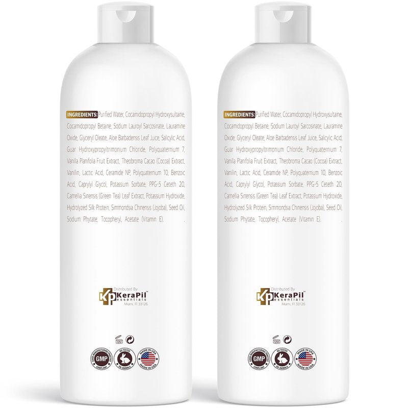 KERAPIL Vanilla Salicylic Acid Body Wash - Gentle Exfoliates Rough and Bumpy Skin, KP and Acne, With BHA & AHA - Made in USA - (16 fl oz x 2)