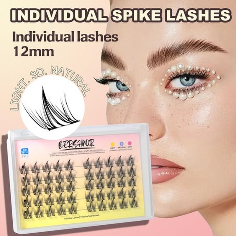 BERSHNOR Natural Manga Lashes Clusters DIY Individual Doll Eyelashes Faux Mink Fake Clusters Lashes