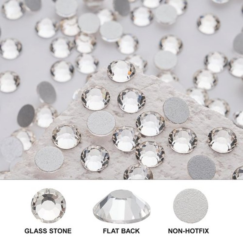 Novani 288pcs Crystal Clear Rhinestones Flat Back Rhinestone Glass Diamonds Round Gems for Nail Art and Crafting Decorations,SS34,7.1-7.3mm