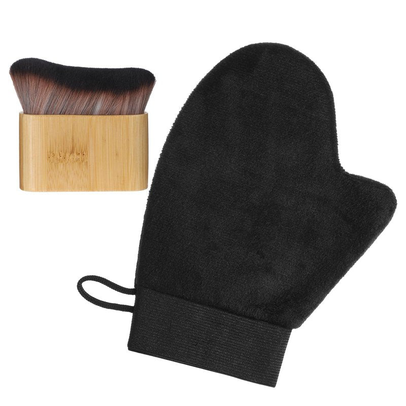 Self Tanning Mitt Self Tanner Mitt Tanning Glove Self Tanner Mitt Applicator Kit Soft Tanning Glove And Brush Self Tanner Back Applicator Tan Brush Kabuki Body Brushes Self Tanning Kit for Face Body