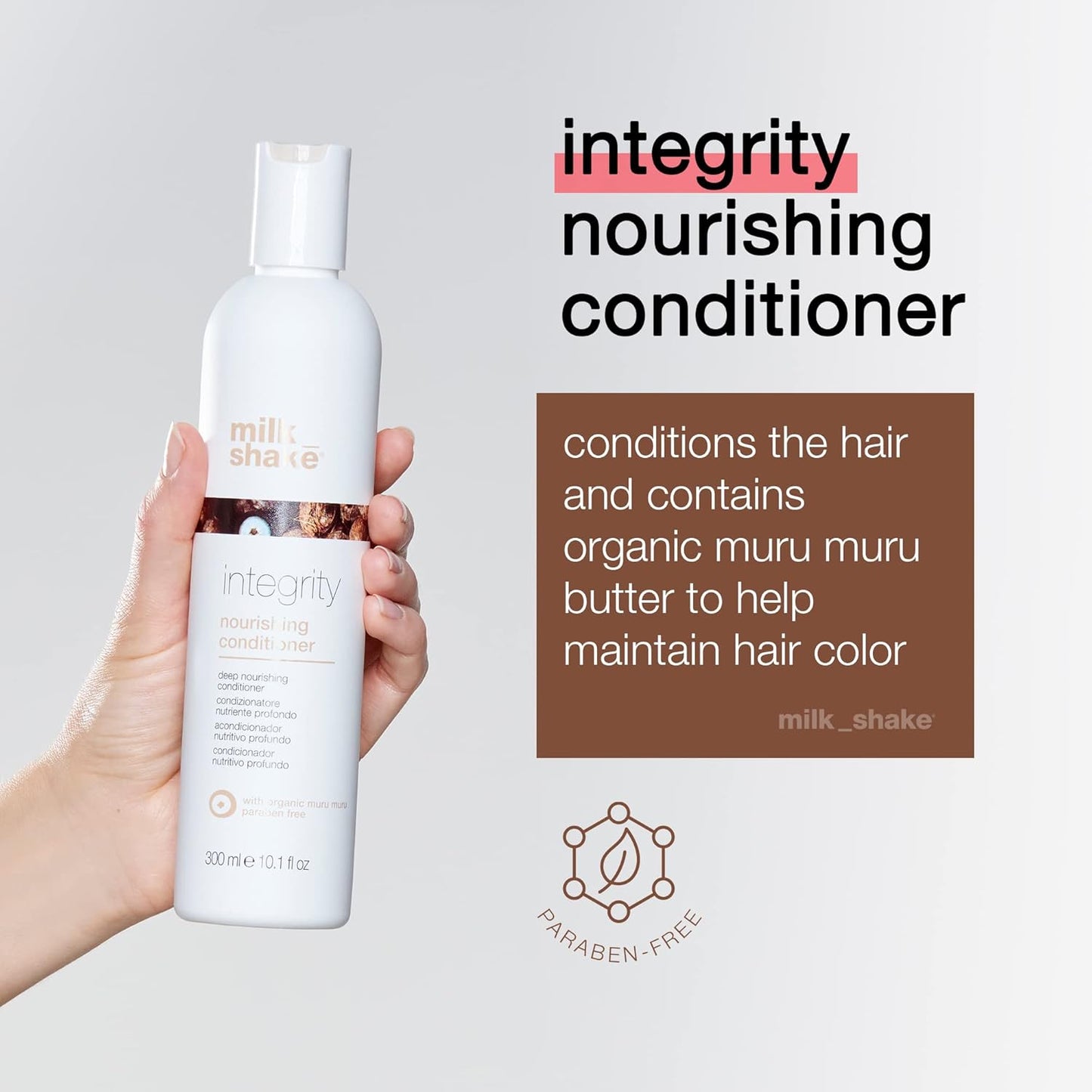 milk_shake. Integrity Nourishing Conditioner - Anti Frizz Conditioner with Muru Muru Butter, Paraben Free, 10.1 Fl Oz