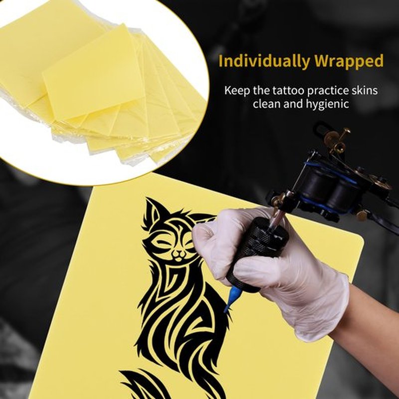 Blank Tattoo Practice Skin, 10pcs 3mm Practice Skin Tattoo Skin Practice Sheet Tattoo for Beginners and Experienced Artists Tattoo Supplies(Silicone Type)…