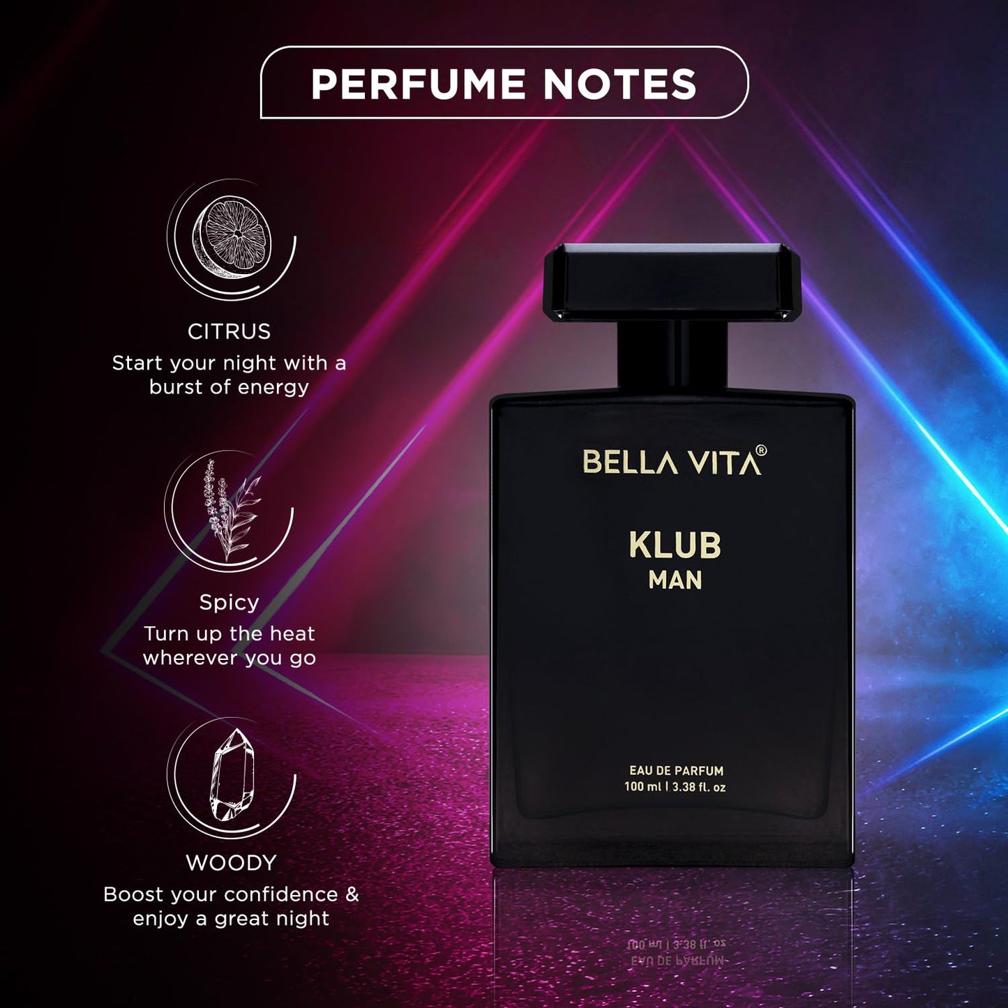 Bella Vita Luxury Men’s Premium Perfume Gift Bundle | Gift Set (4 x 0.68 fl. oz.) & KLUB Eau De Parfum (3.38 fl. oz.) | Elegant & Intense Fragrances for Men | Citrusy, Woody, Spicy Scents