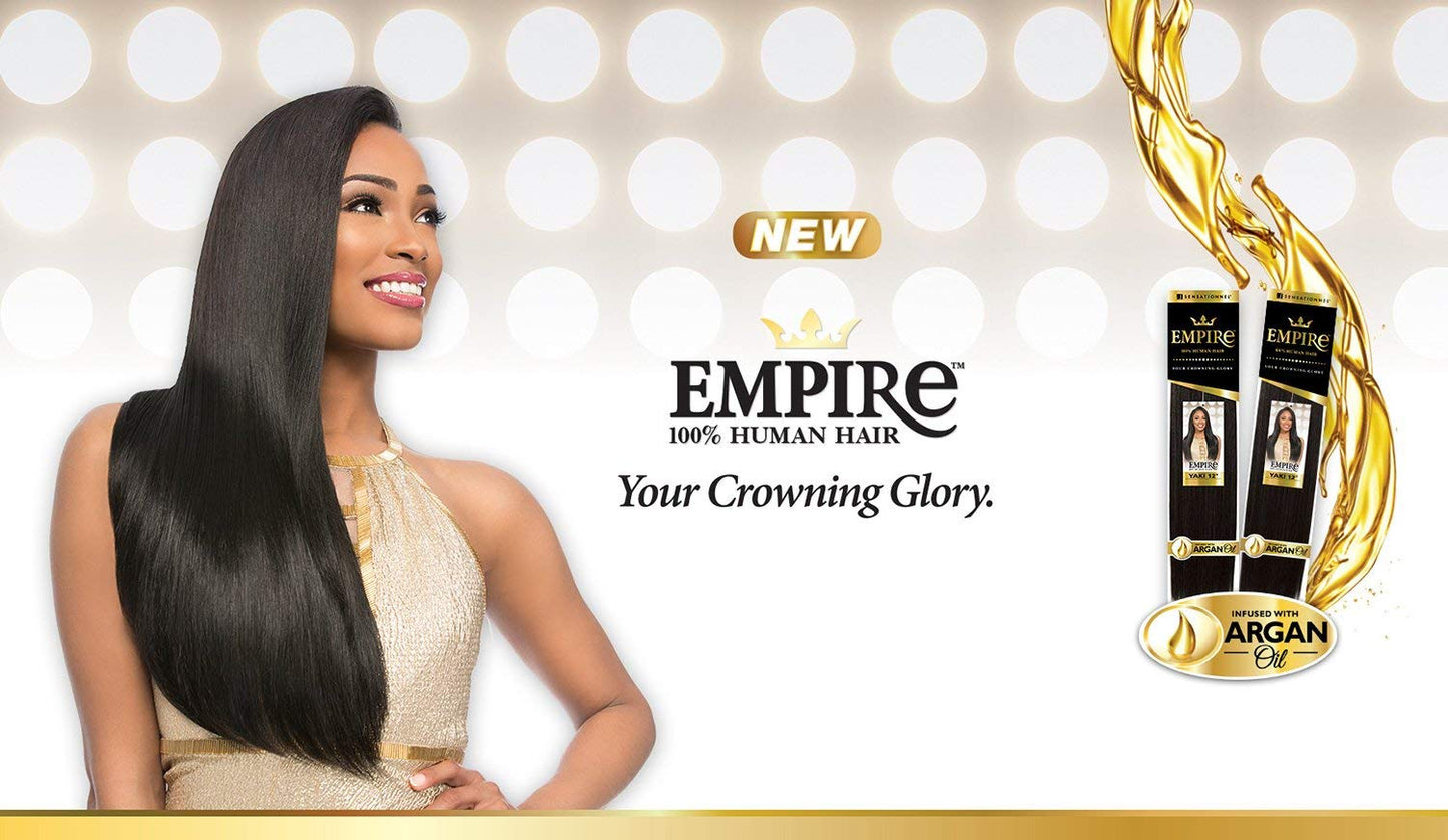 Sensationnel Empire yaki human hair - tangle free weaving for quick weave and sew in styles best for faux highlights - 1 pack (20 inch, 1 JETBLACK)