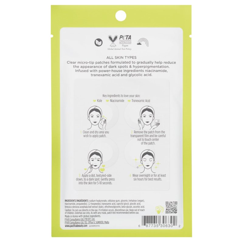 Pacifica Dark Spot Dissolving Micropatches – Microneedling Dots w/ Niacinamide 12-PACK Tranexamic Acid & Kale to Fade Post-Acne Marks and Age Spots, Brightening Patch Treatment, Clean Vegan Skincare