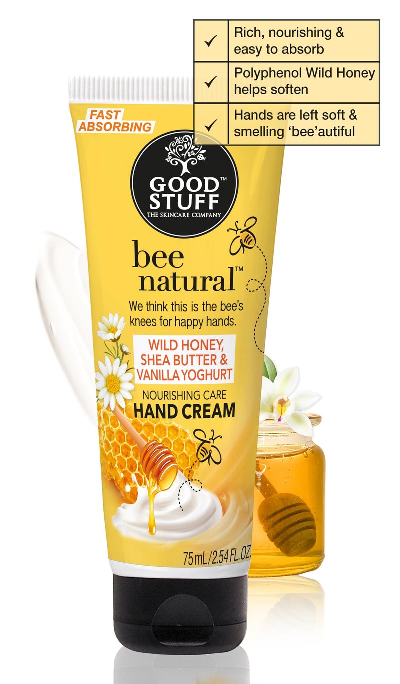 Good Stuff Bee Natural Nourishing Dry Skin Hand Cream with Wild honey and Shea butter 2.5 Fl Oz