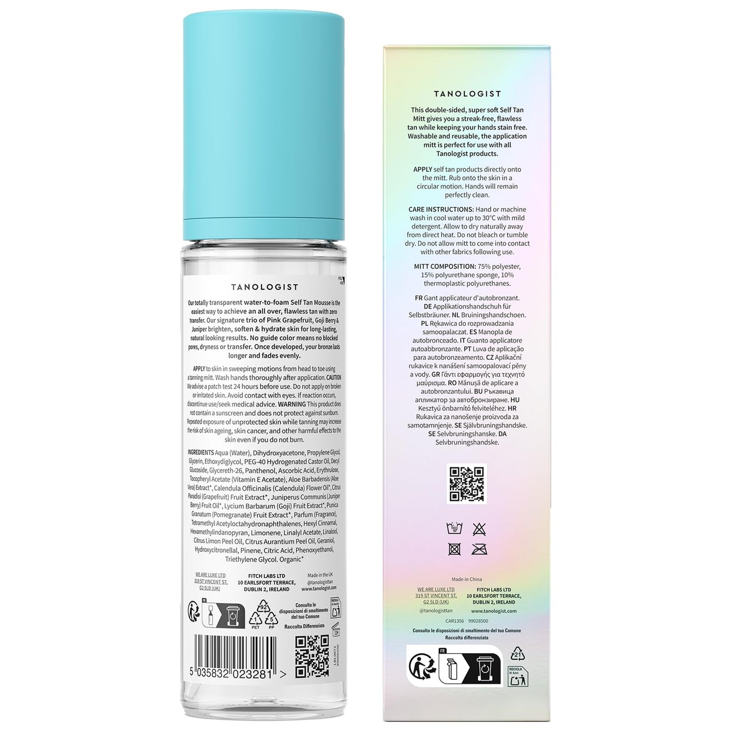 Tanologist Sunless Self-Tan Set – Medium Tanning Mousse with “No Fake Tan Smell” or Orange Tone + Double-Sided, Water-Resistant Self-Tanning Mitt for Streak-Free Application