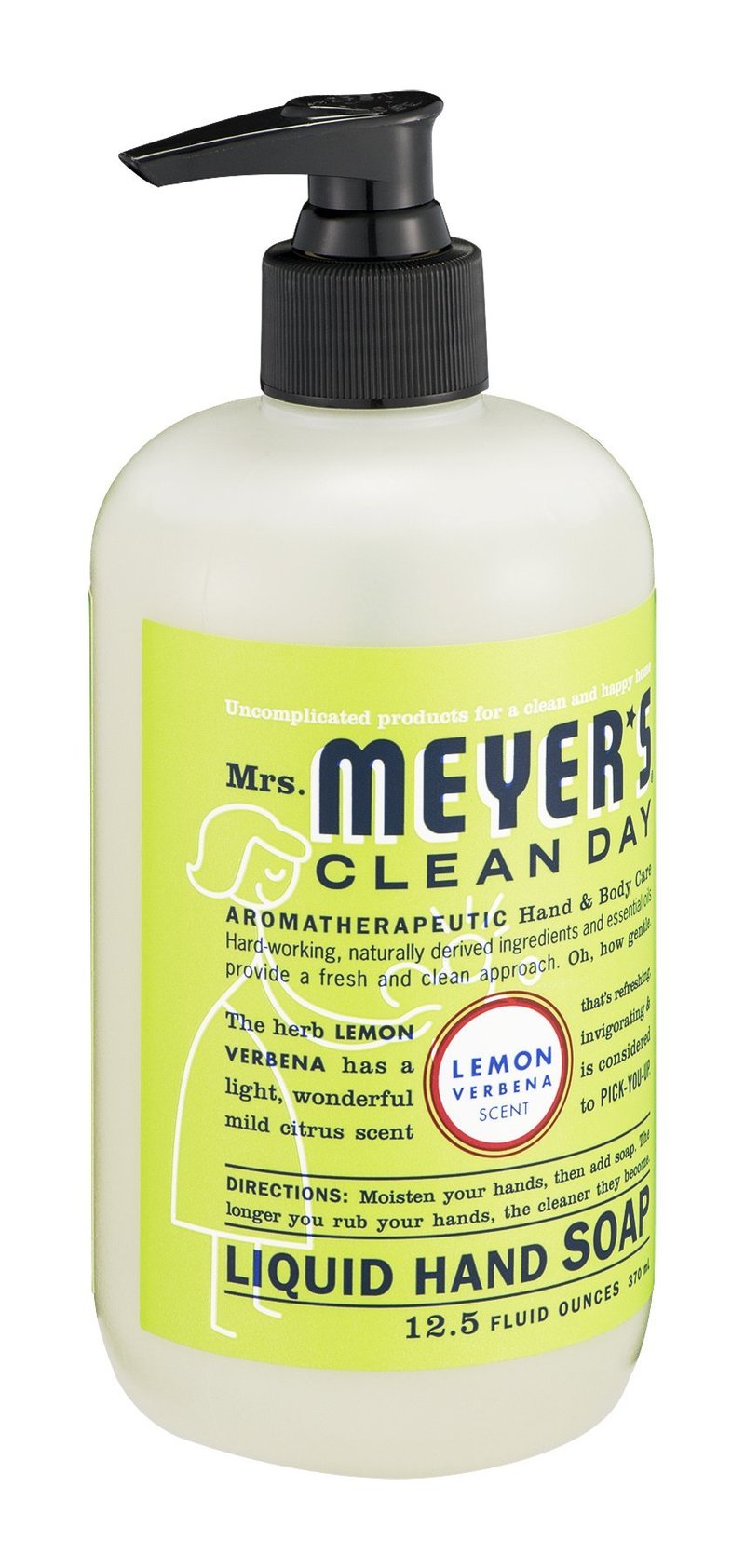 MRS. MEYER'S CLEAN DAY Liquid Hand Soap Lemon Verbena 12.5 Fl Oz (Pack of 6)