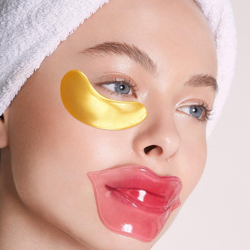 Permotary 30 Pairs 24K Gold Eye Masks & Lip Mask, Under Eye Patches and Lip Pads,Collagen Crystal Mask Set for Puffy Eyes, Dark Circles, Lip Mask Skincare for Teacher Appreciation Gifts