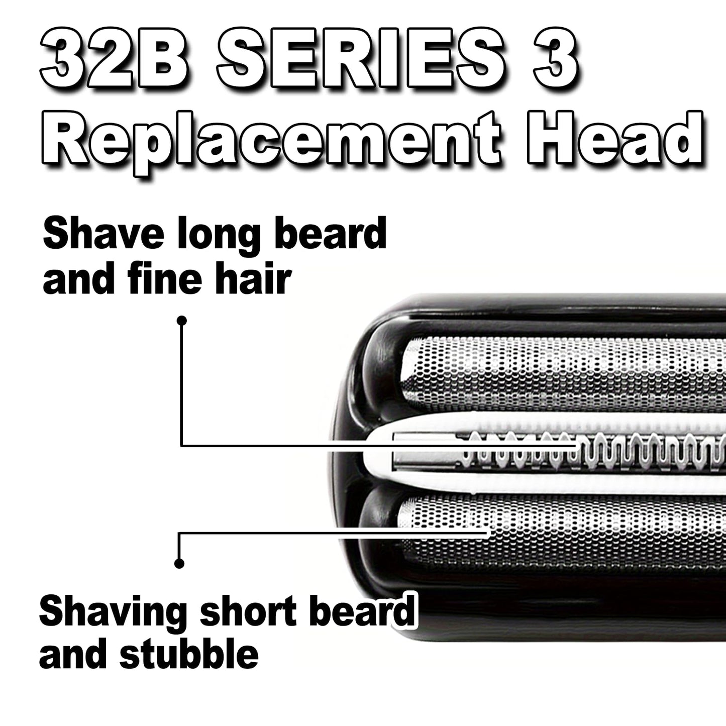 Series 3 32B Electric Replacement Shaver Head Accessories blade Compatible with Braun Series 3 Foil Shaver Replacement Heads S3 3040s 3080s-4 370cc 3070cc 3000s 3010, 3090cc Etc