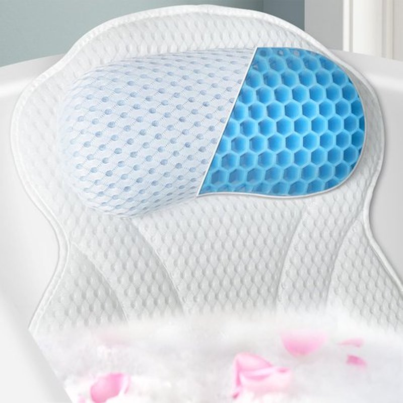Anevna Bath Pillow Bathtub Pillow,Bath Pillows for Tub Neck and Back Support, Bath Tub Pillow Headrest with Soft 4D Mesh Fabric