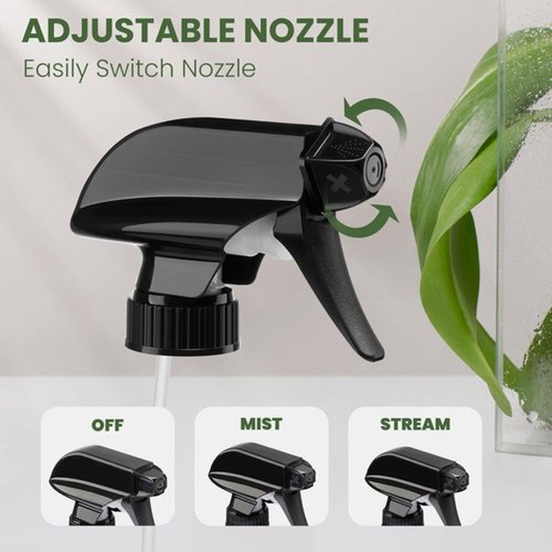 LiBa Glass Spray Bottles for Cleaning 2 Pack, 16 oz Refillable Empty Spray Bottle with Silicone Sleeve for Essential Oils, Hair, Plants, Adjustable Nozzle for Squirt and Mist, Label Sticker Included