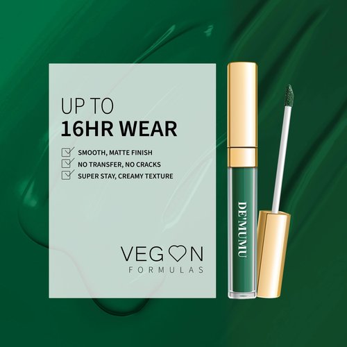 DE'MUMU Green Lipstick Matte for Women, Superstay Long Lasting Lipstick Smudgeproof Liquid Lipsticks, Cruelty Free Lip Makeup (DM02 Green Forest)