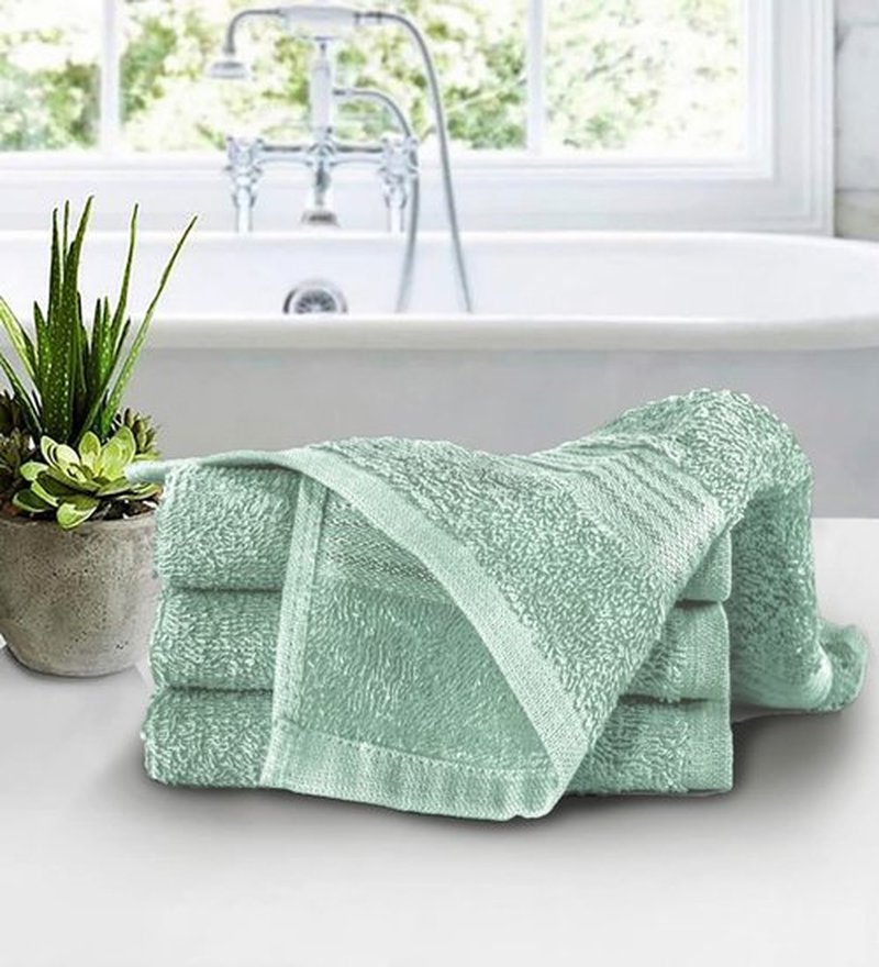 Belizzi Home Ultra Soft Cotton Washcloths, Contains 12 Piece Face Cloths 12x12 inch, Ideal for Everyday use Face Towels, Compact & Lightweight Multi Purpose Washcloths - Sea Green