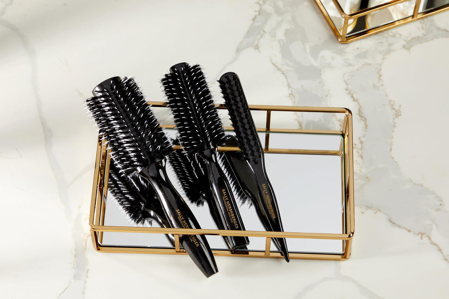 SALLY HERSHBERGER Teasing Brush - Premium, Salon-Tested Teasing, Back-Combing, Slicking, and Edge Control Tool - Dual-Ended With Bristle Brush and Parting Stick - For Thick Through Fine Hair - 1 pc