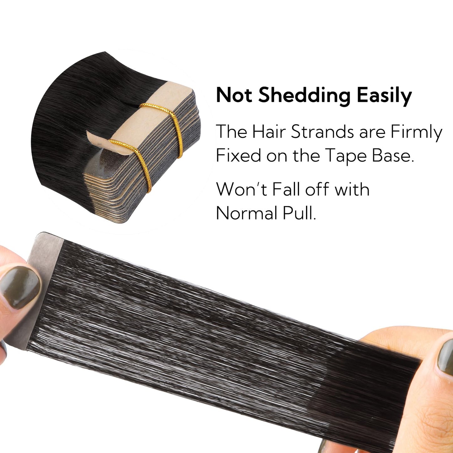 HOTBANANA Tape in Hair Extensions, 20 Inch 20pcs 50g Jet Black Tape in Hair Extensions Human Hair Tape Hair Extensions Straight Remy Human Hair Tape in Extensions