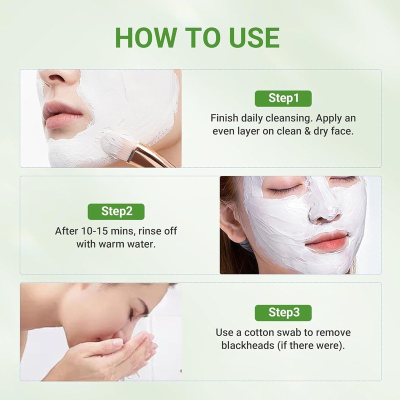 Acid Clay Mask - Deep Cleansing Facial Skincare with Amazonian White & Glacier Clay | Pore Minimizing, Oil Control, 3.53 oz