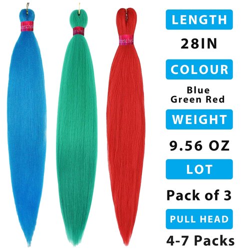 Colors Braiding Hair Pre stretched 28 Inches 3 Bundles Extensions Synthetic Hair Three Color Mix Diy Combinations