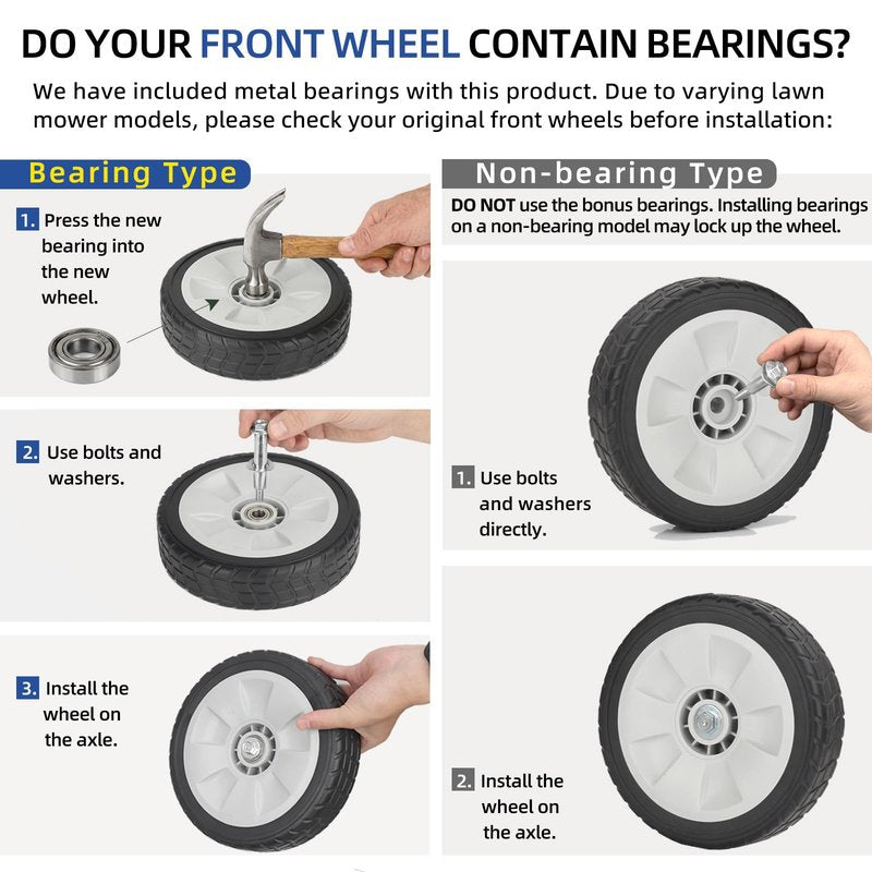 44710-VL0-L02ZB Front Lawn Mower Wheels for Honda HRR216 HRS216 HRT216