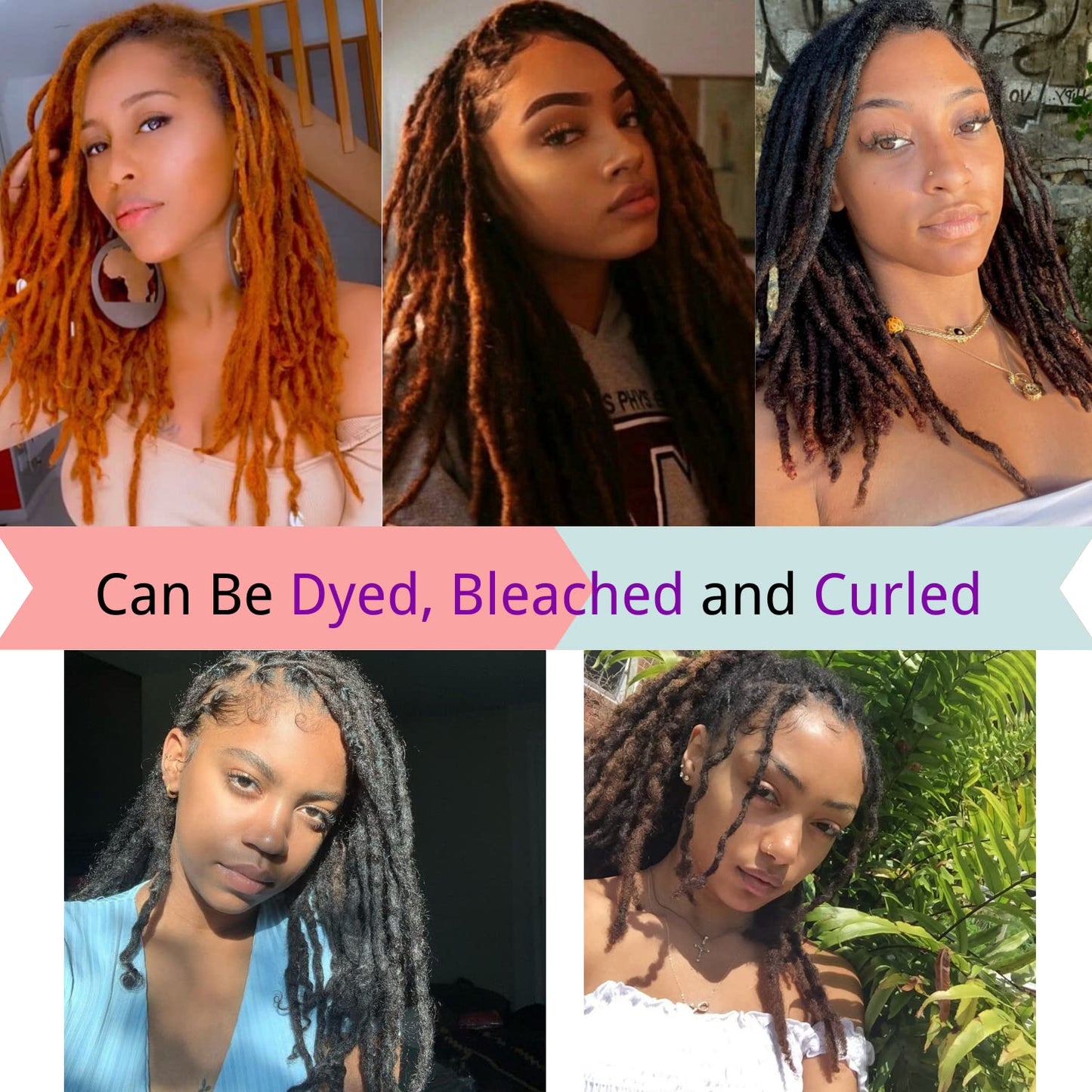Loc Extensions Human Hair 10 Inch 0.6cm Thickness 10 Strands 100% Full Handmade Permanent Dreadlock Extensions Real Human Hair For Women Men Kids Can Be Dyed Bleached Curled (Width 0.6cm Natual Black)