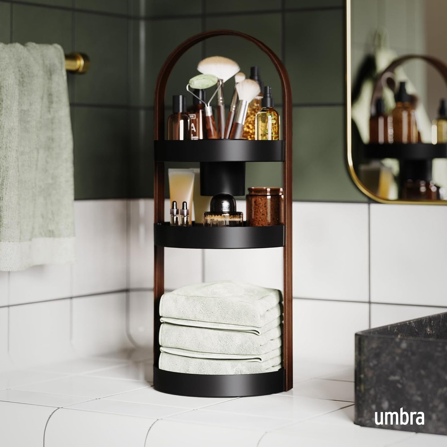 Umbra Bellwood Cosmetic Organizer, (50.2x19.5x19.3cm), White/Natural