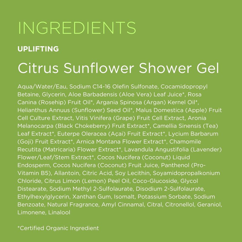 Andalou Naturals Citrus Sunflower Uplifting Shower Gel, 8.5 Ounce