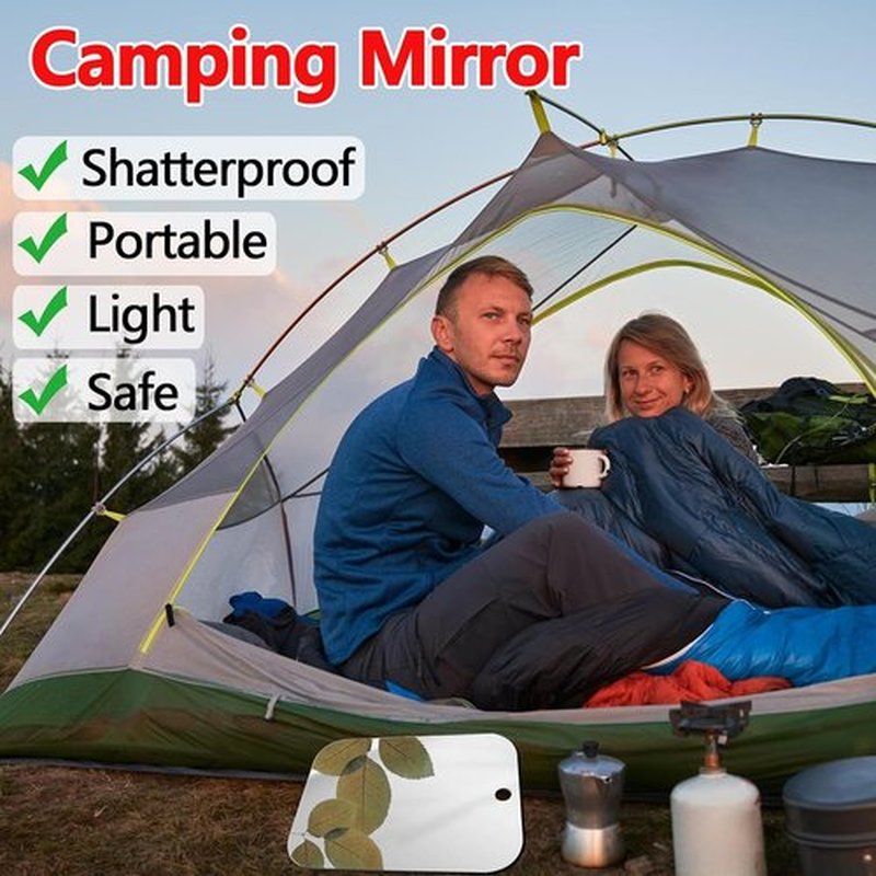 Shatterproof shower mirror fogless for shaving mirror (Medium, 8"x6") Small Wall Hanging Camp Vanity Mirror,Unbreakable Plexiglass Makeup travel camping mirrors,men fog free handheld,Outdoor Showers