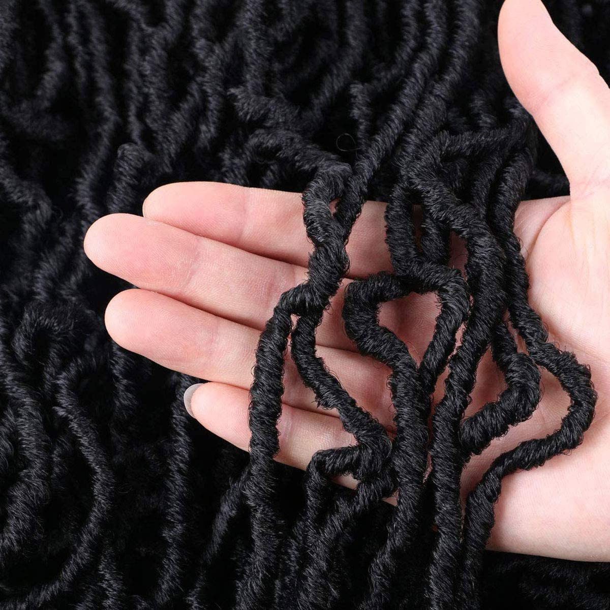 40 Inch Super Long Soft Locs Crochet Hair Pre Looped 6 Packs New Faux Locs Crochet Braids Goddess Locs Dreadlocs Synthetic Hair For Black Women (1B, 40 Inch 6PACK)