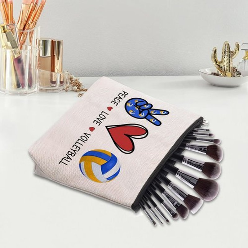 CEASQVAA Volleyball Inspirational Gifts for Women, Volleyball Stuff Gifts Makeup Cosmetic Bag for Women Volleyball Players Teams, Birthday Gifts for Her Travel Makeup Pouch