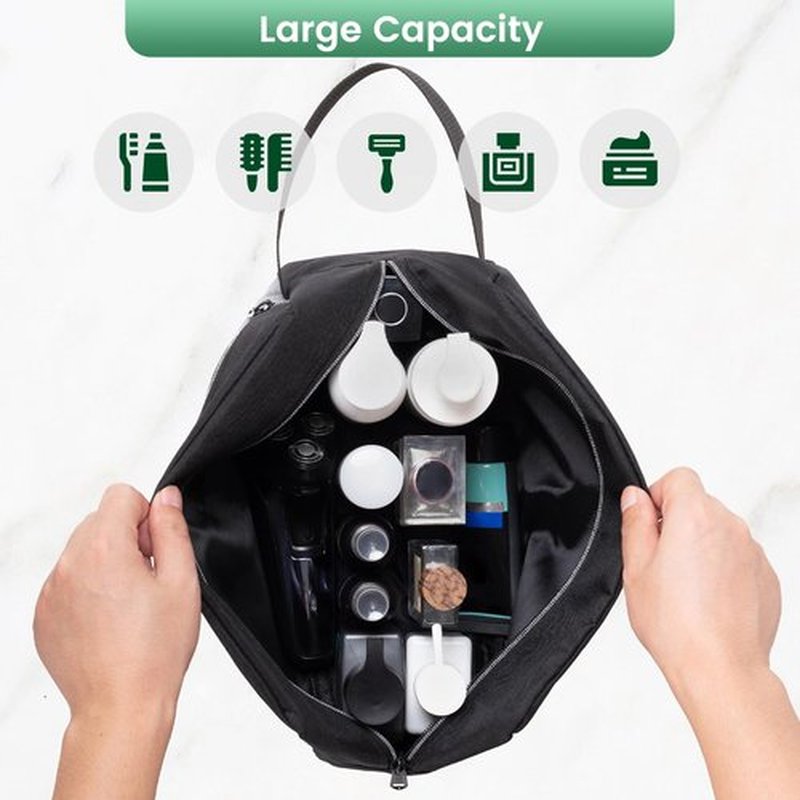 Carbrea Travel Toiletry Bag - Large Toiletry Bag for Men Skincare Bag Doop Kit for Toiletries Accessories Gifts - Black